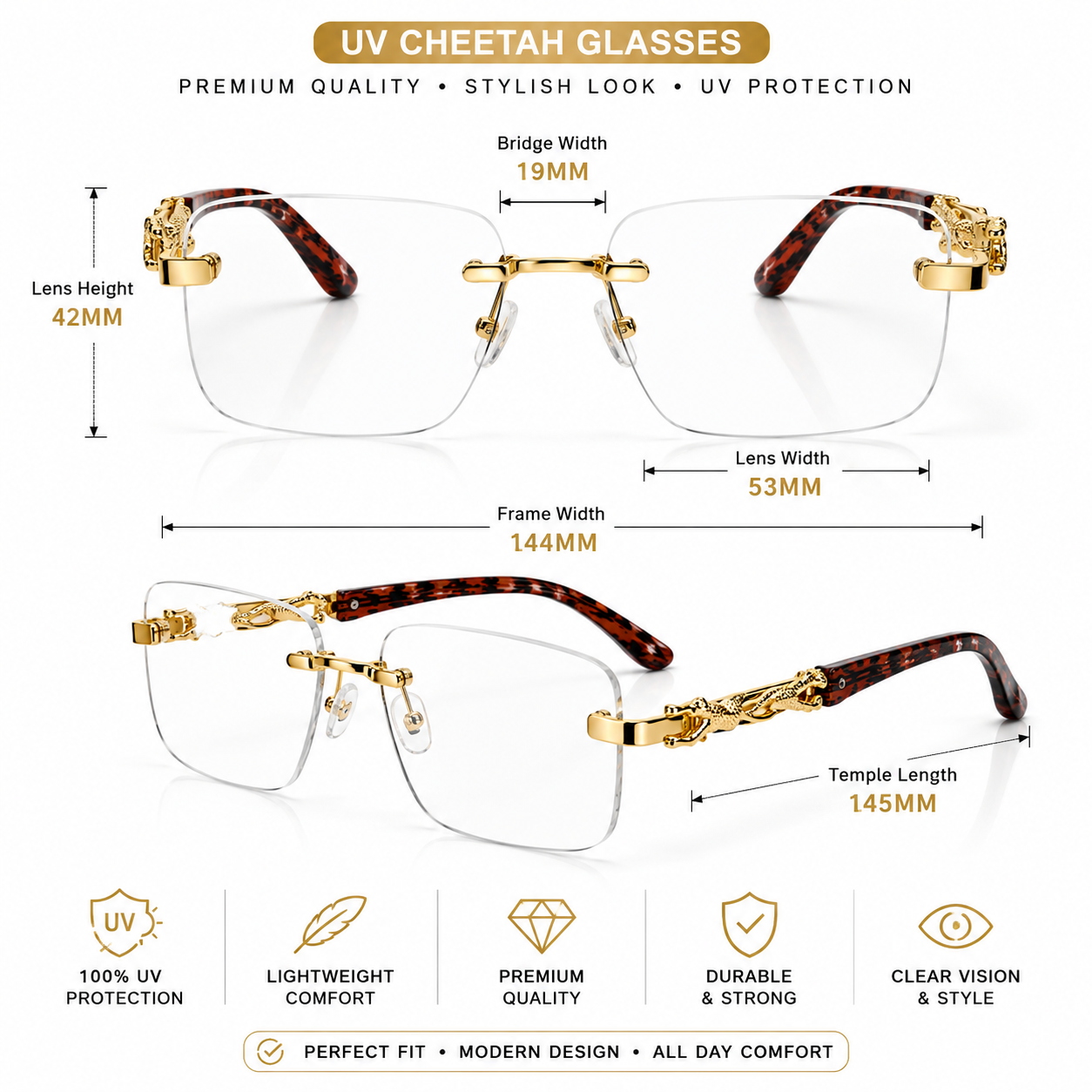 Cheetah Luxe UV Square